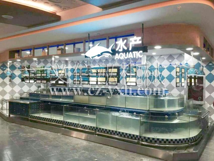 YXH-Supermarket fish tank with corner-001