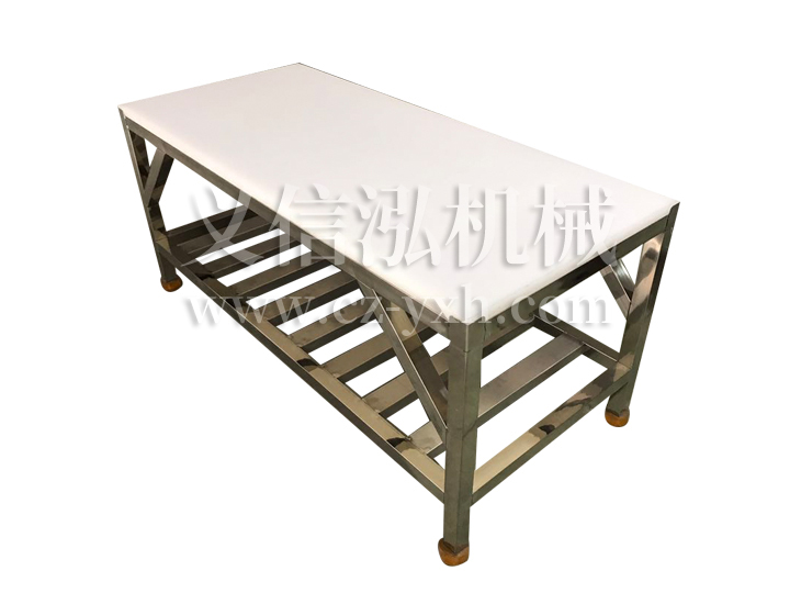 Non standard customized extended reinforced 304 stainless steel with PE processing table top meat dividing table